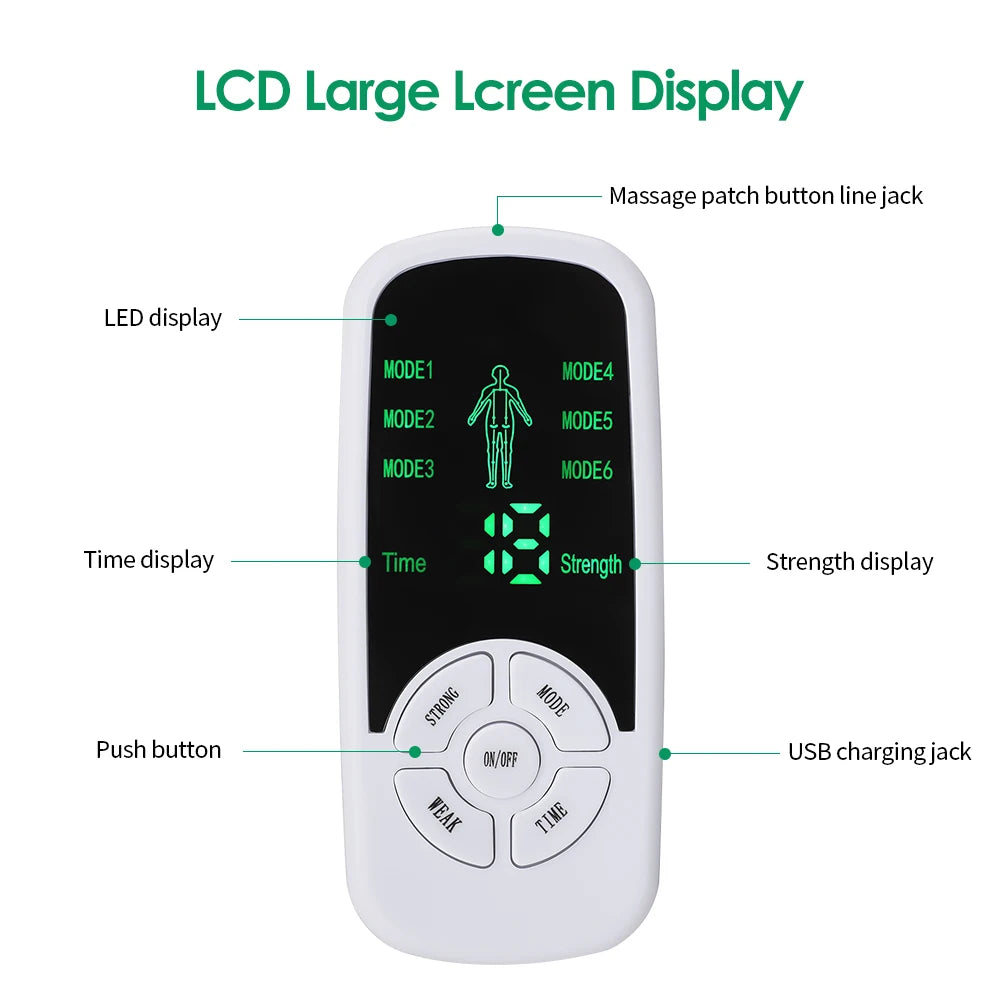 Zaarafy™ EMS Pulse Electric Muscle Stimulator – Back & Neck Massager, TENS Acupuncture Therapy