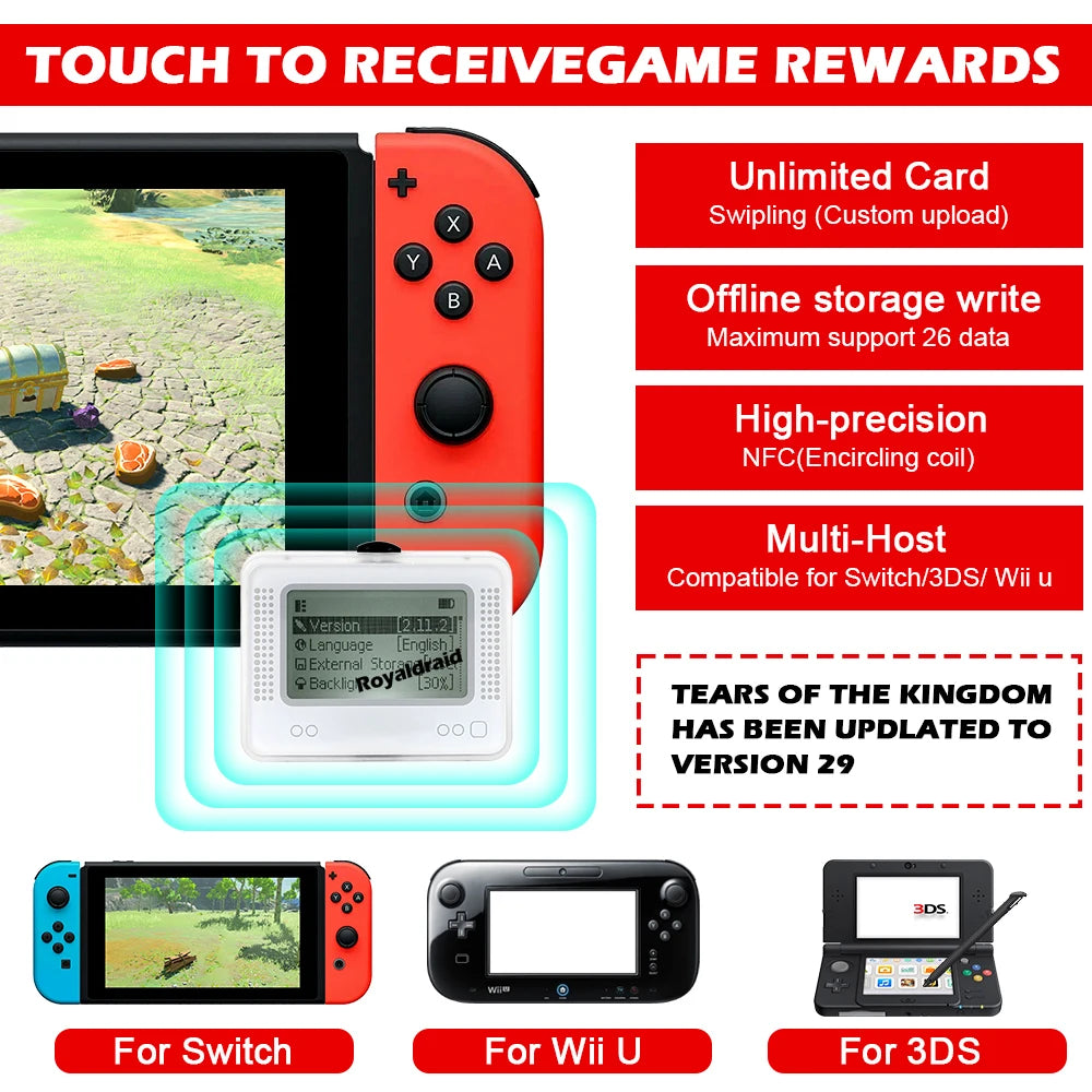 Zaarafy™ Amiibo NFC Card Emulator – Infinite Card Swipe Game Simulator for Nintendo Switch, 3DS & Wii U