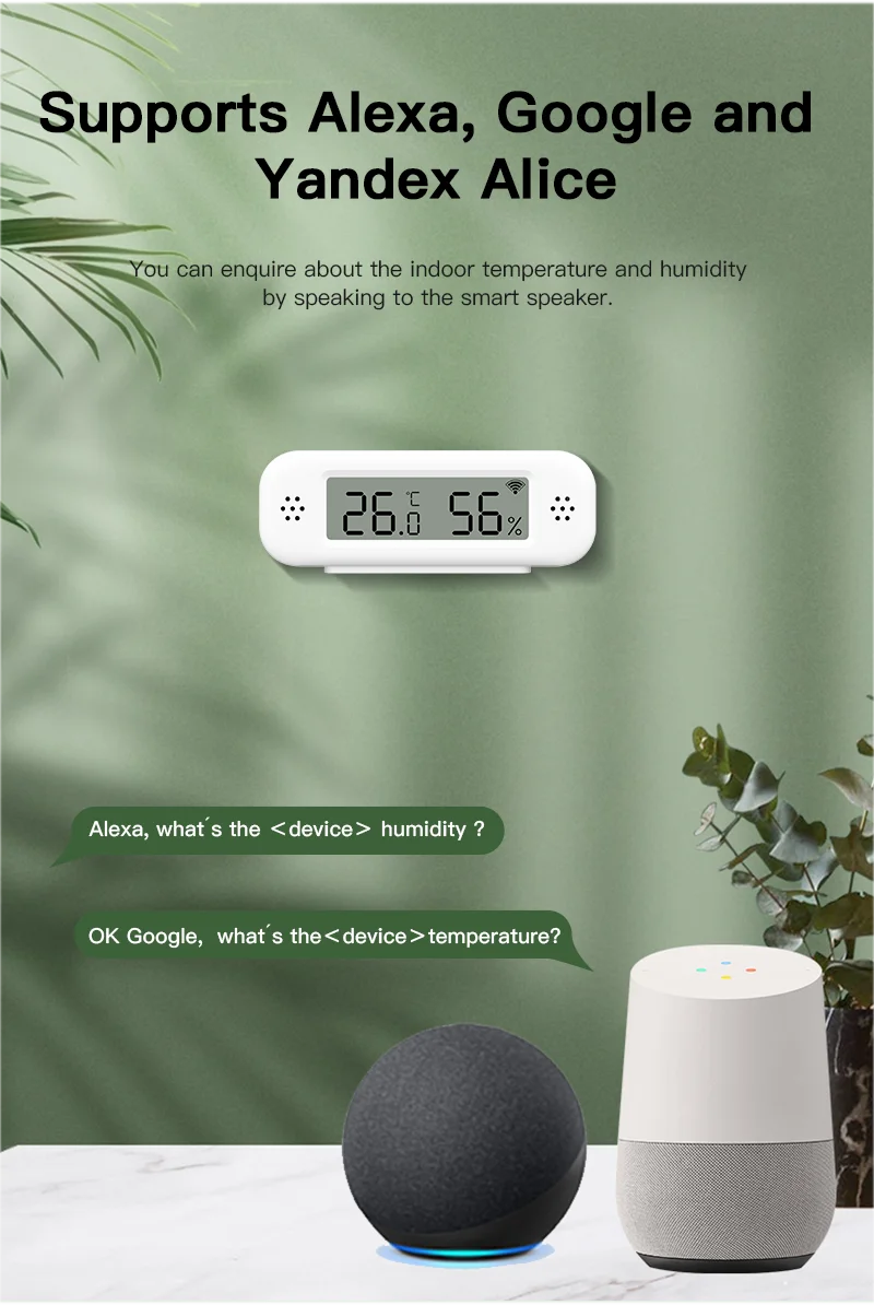 Zaarafy™ Tuya WiFi Zigbee Temperature & Humidity Sensor – Smart Hygrometer, Alexa & Yandex Compatible