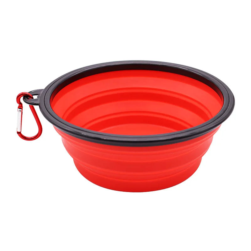 Zaarafy™ Foldable Silicone Dog Bowl – 2-in-1 Food & Water Feeder, Portable Travel Pet Bowl with Carabiner