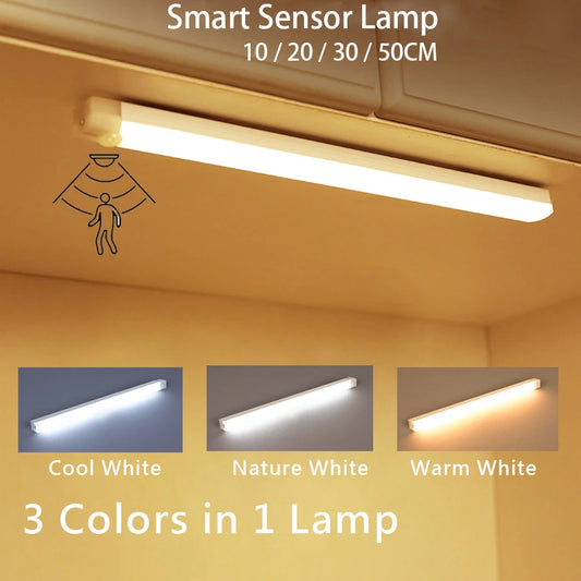 Zaarafy™ Motion Sensor LED Night Light Bar – USB Rechargeable, Cabinet & Staircase Strip Lamp