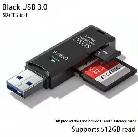 Zaarafy™ USB Card Reader – Multi-Port SD/TF Card & USB Flash Drive Adapter, USB 2.0 & 3.0