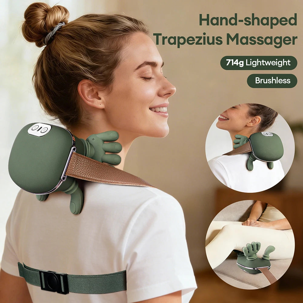 Zaarafy™ 4D Wireless Neck & Shoulder Massager – Bionic Kneading Shawl, 2000mAh