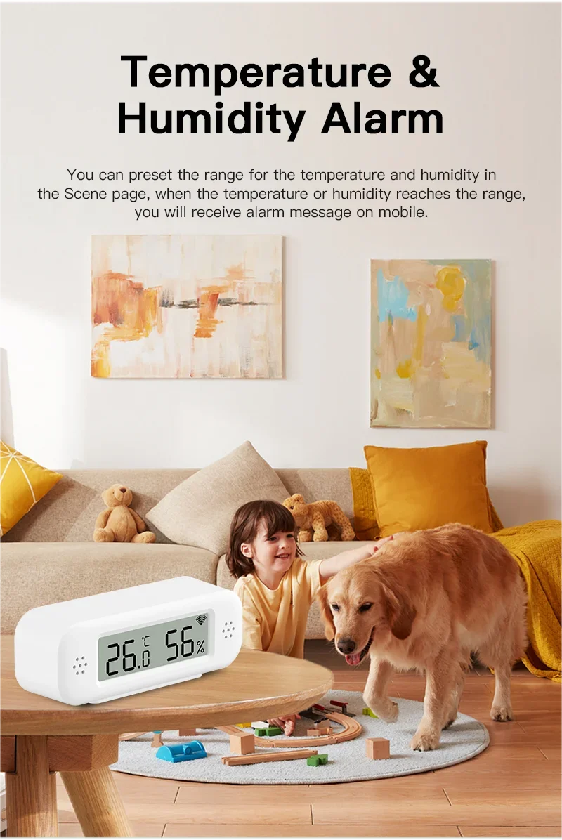 Zaarafy™ Tuya WiFi Zigbee Temperature & Humidity Sensor – Smart Hygrometer, Alexa & Yandex Compatible