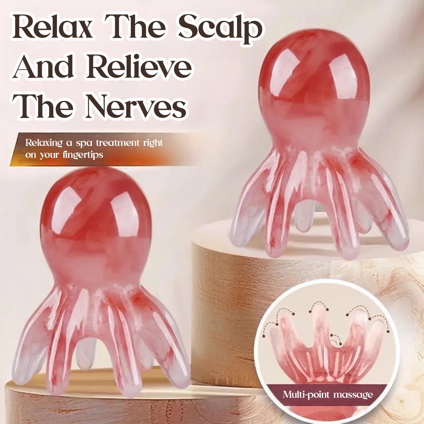 Zaarafy™ Octopus Head Acupressure Massager – Portable SPA Gua Sha Scalp Tool