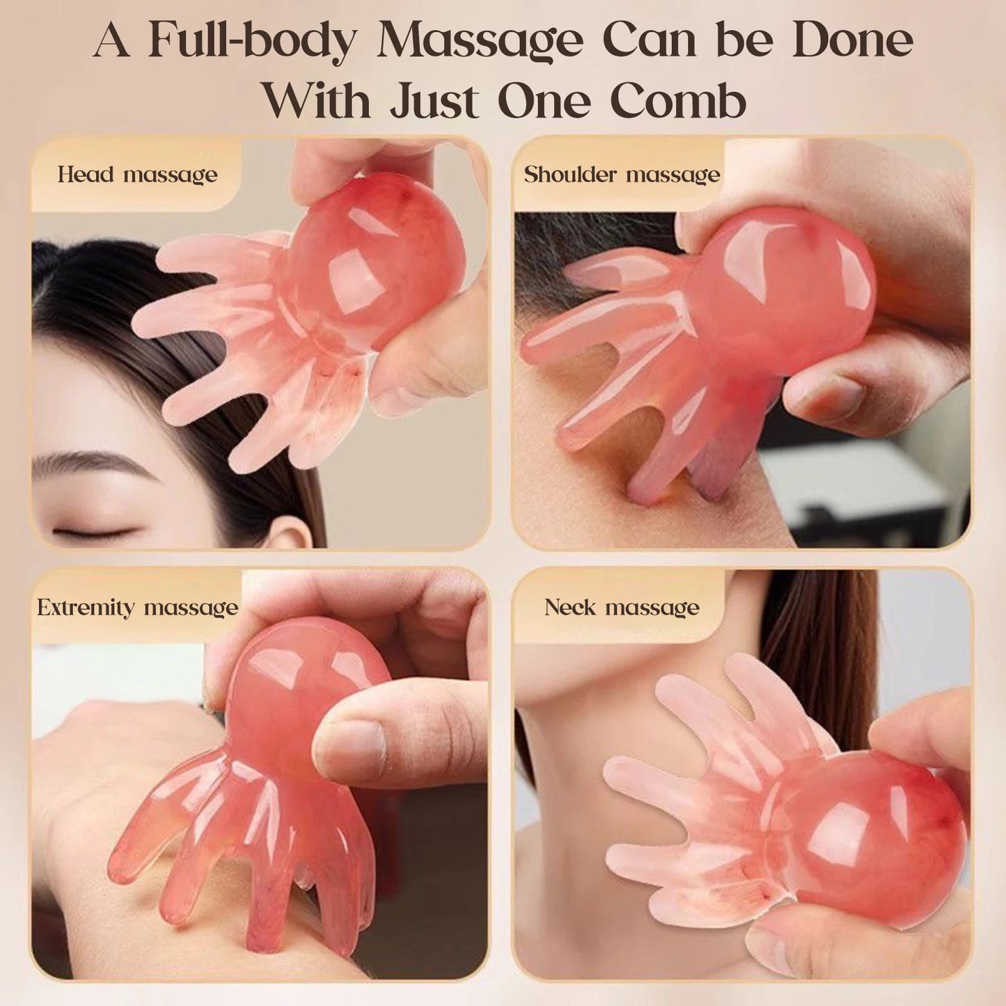 Zaarafy™ Octopus Head Acupressure Massager – Portable SPA Gua Sha Scalp Tool