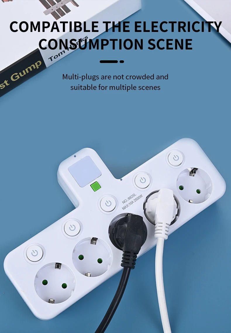 Zaarafy™ EU 4-Socket Outlet Extender with USB Type-C Ports – 2500W, CE Certified