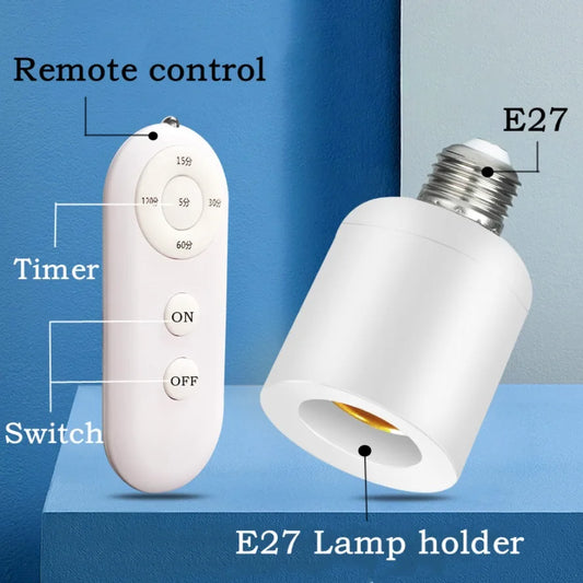 Zaarafy™ E27 Smart Timer Lamp Holder – Wireless Remote Control, 60W, 110-265V