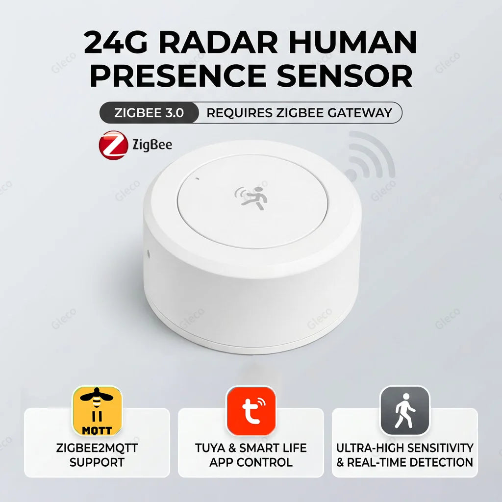 Zaarafy™ Zigbee 24G mmWave Radar Presence Sensor – Human Motion & Static Detection, Smart Home Automation