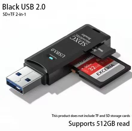 Zaarafy™ USB Card Reader – Multi-Port SD/TF Card & USB Flash Drive Adapter, USB 2.0 & 3.0