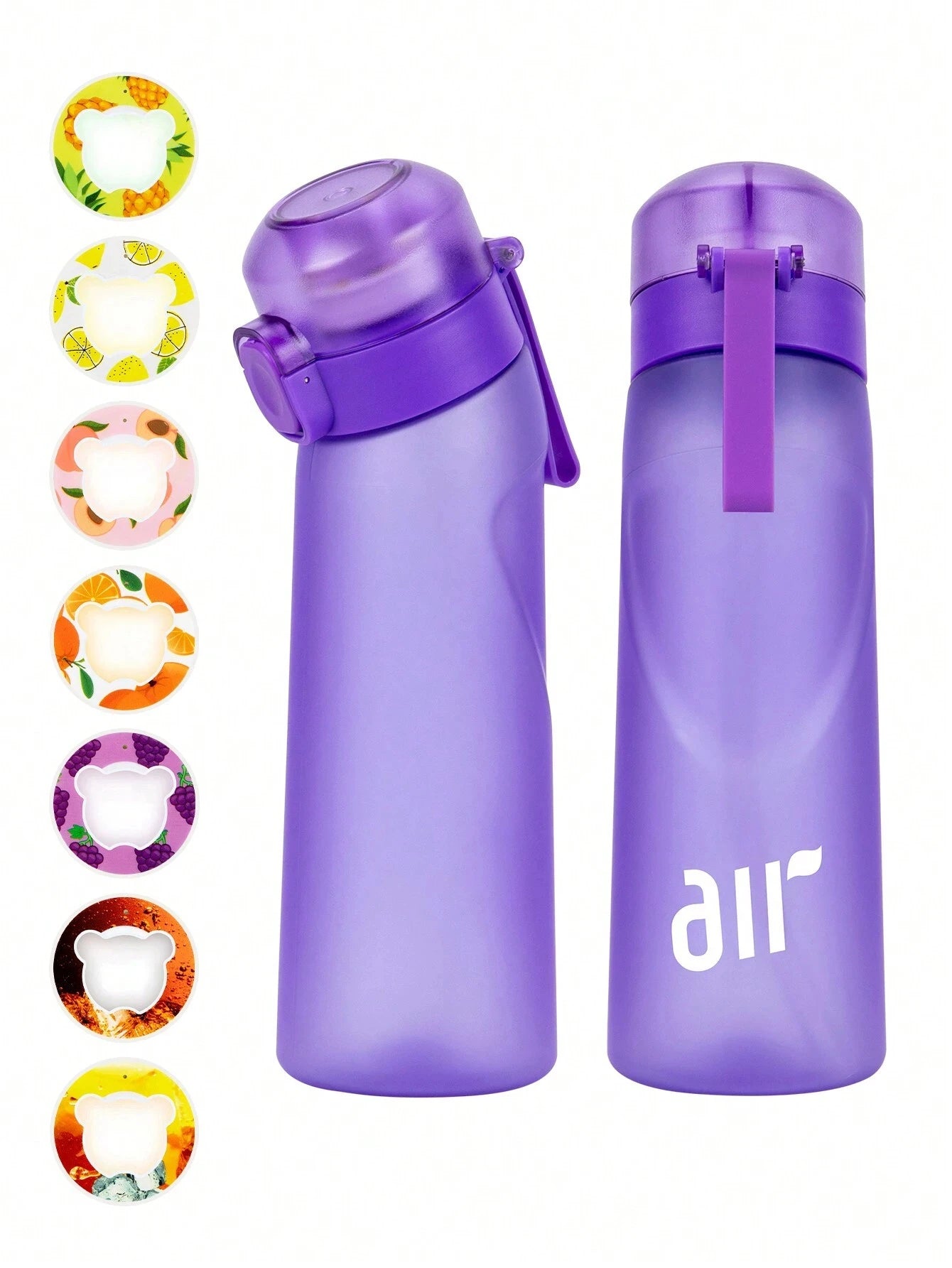 Zaarafy™ 800ml Scented Air Water Bottle – Fruit Flavor Pod, Straw, Flip Lid, Leak-Proof