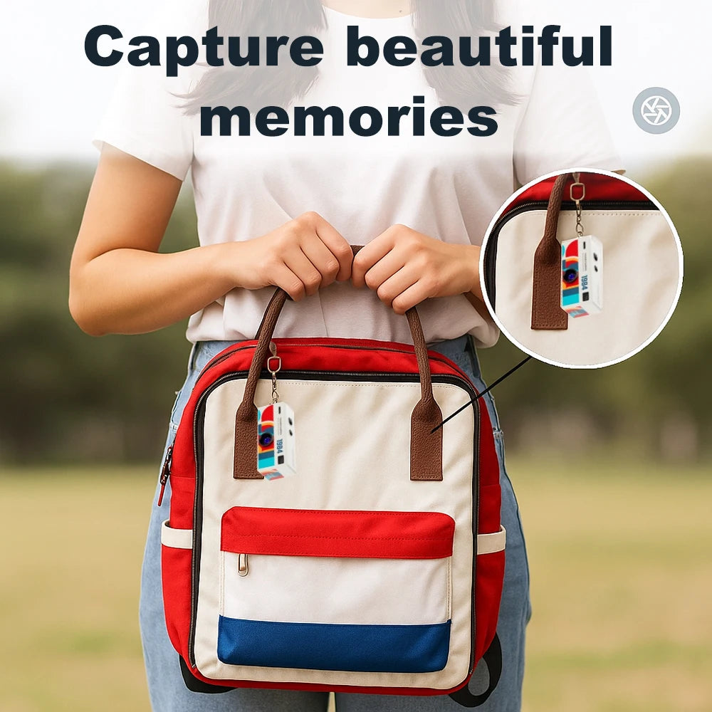 Zaarafy™ Magecam Mini Keychain Camera – 1080P HD, Flash, Retro Design, Memory Card Support