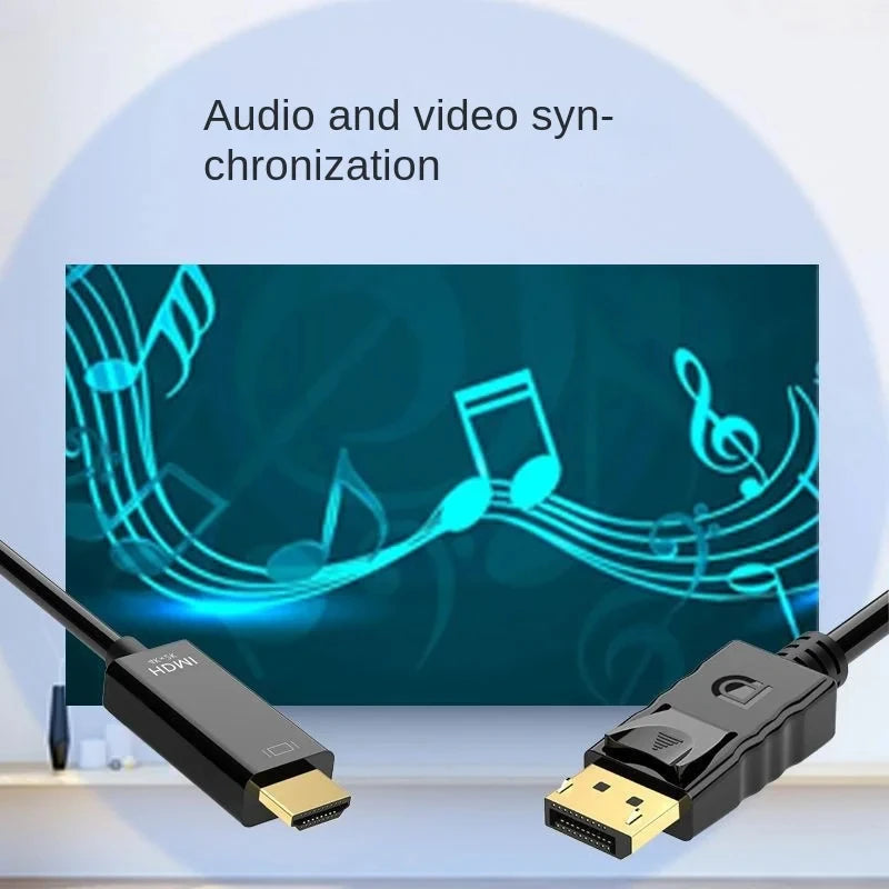 Zaarafy™ DisplayPort to HDMI Cable 4K – 1.8M DP to HD Adapter Male to Female for Monitor & Projector