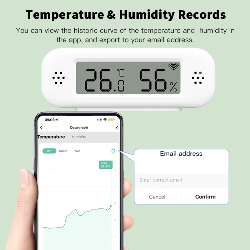 Zaarafy™ Tuya WiFi Zigbee Temperature & Humidity Sensor – Smart Hygrometer, Alexa & Yandex Compatible