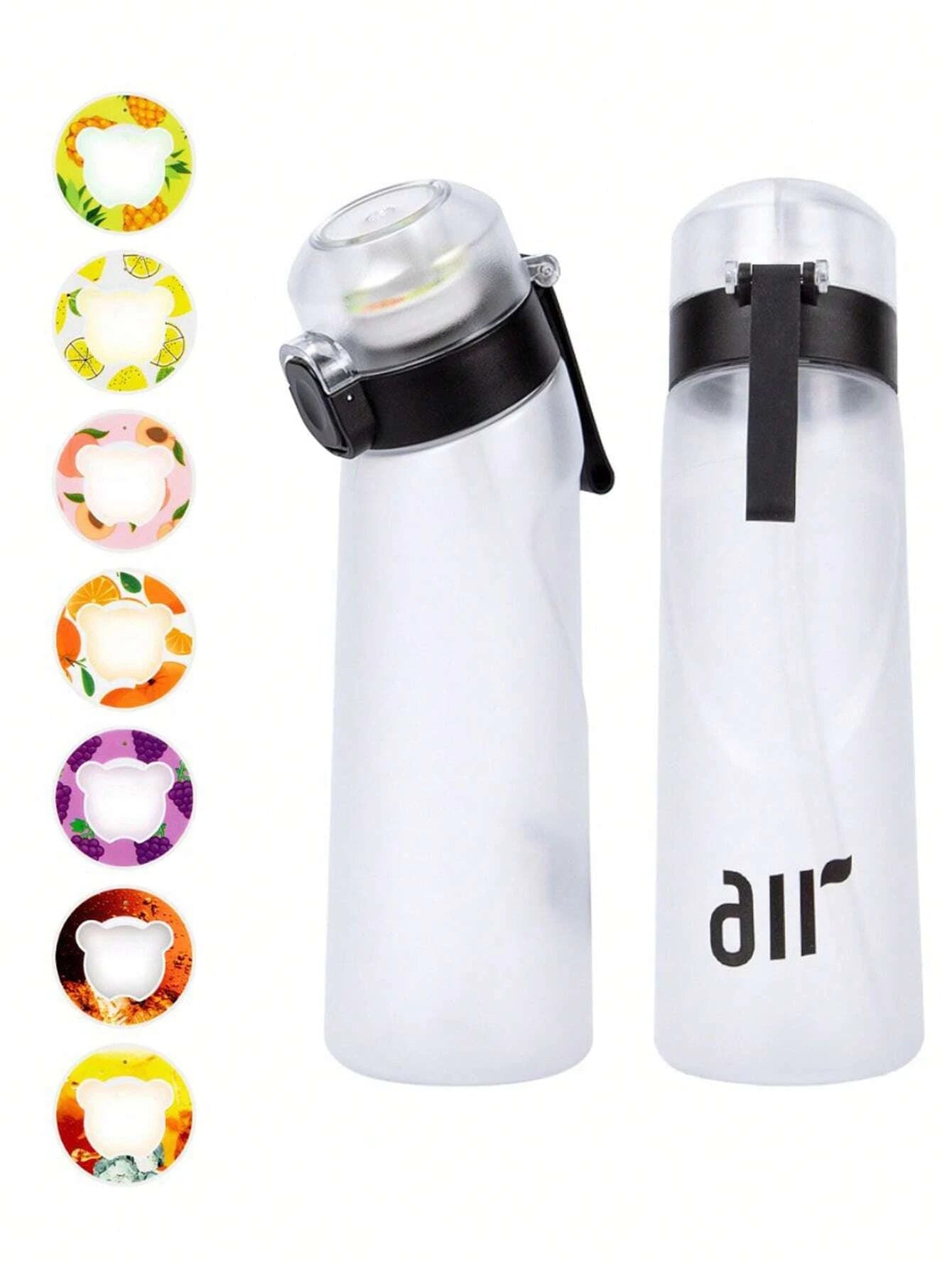 Zaarafy™ 800ml Scented Air Water Bottle – Fruit Flavor Pod, Straw, Flip Lid, Leak-Proof