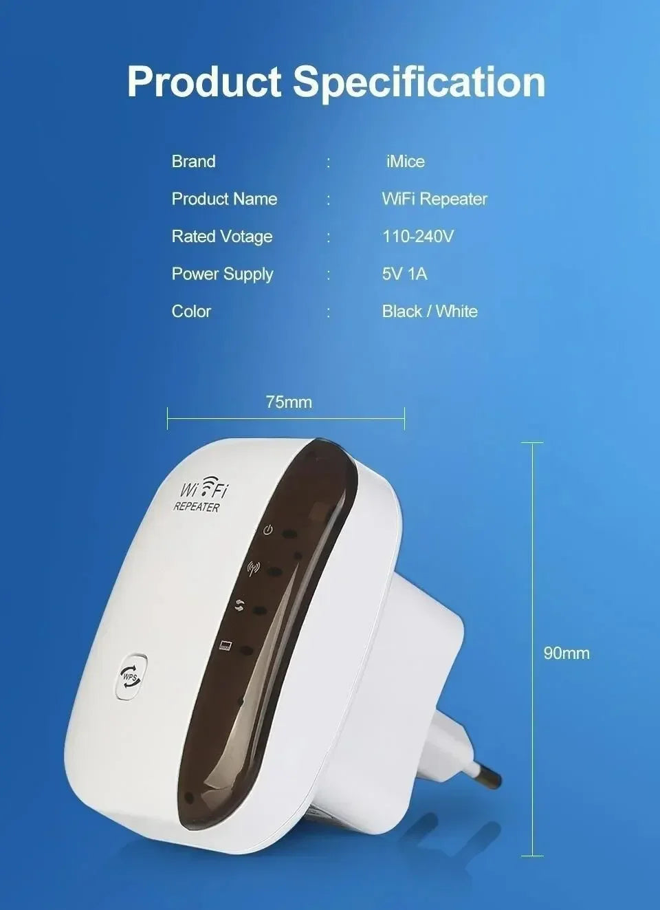 Zaarafy™ WiFi Extender Signal Booster – Wireless Network Repeater & AP for Home Broadband