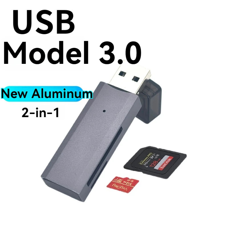 Zaarafy™ USB Card Reader – Multi-Port SD/TF Card & USB Flash Drive Adapter, USB 2.0 & 3.0