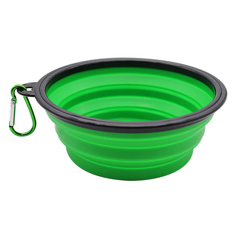 Zaarafy™ Foldable Silicone Dog Bowl – 2-in-1 Food & Water Feeder, Portable Travel Pet Bowl with Carabiner