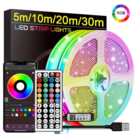 Zaarafy™ RGB LED Strip Lights – 5M-30M App Control, Flexible Room Decoration Light Tape