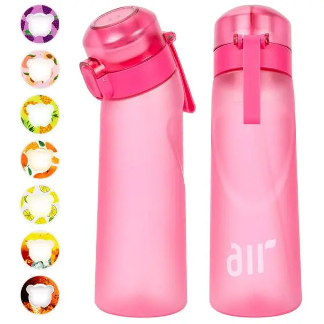 Zaarafy™ 800ml Scented Air Water Bottle – Fruit Flavor Pod, Straw, Flip Lid, Leak-Proof