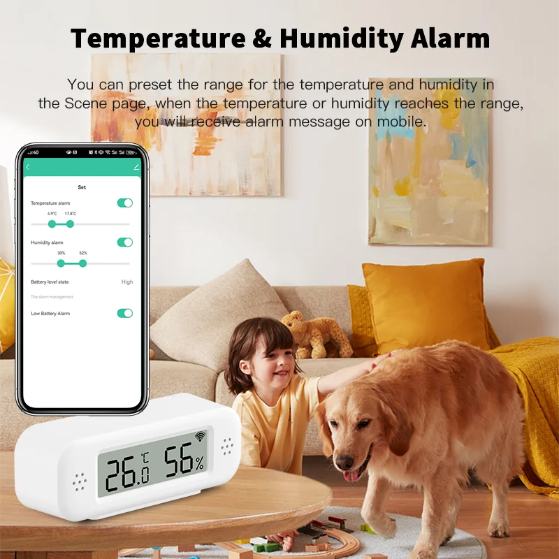 Zaarafy™ Tuya WiFi Zigbee Temperature & Humidity Sensor – Smart Hygrometer, Alexa & Yandex Compatible
