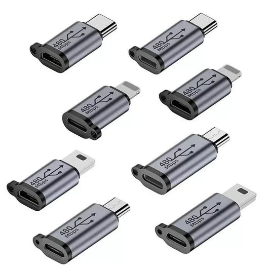 Zaarafy™ USB Connector Adapter – Type-C, Lightning, Micro USB & Mini USB Converter