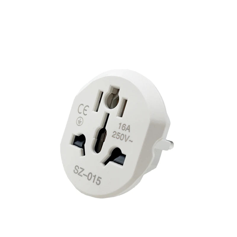 Zaarafy™ EU/Korea Plug Adapter – AU/US/UK/CN to EU/KR, 16A 250V Travel Converter