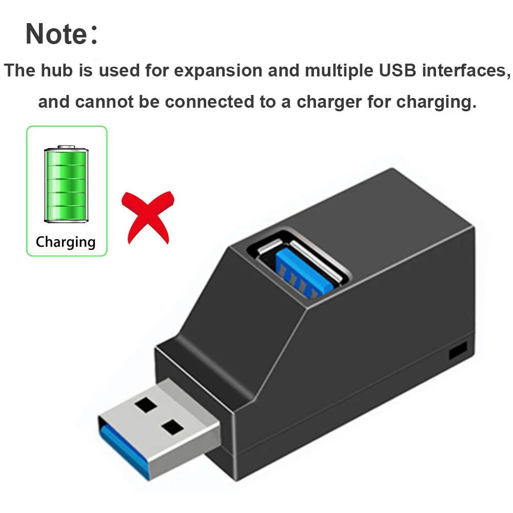 Zaarafy™ USB 3.0 Hub Mini Splitter – 1 to 3 Port High Speed Adapter for PC & Laptop