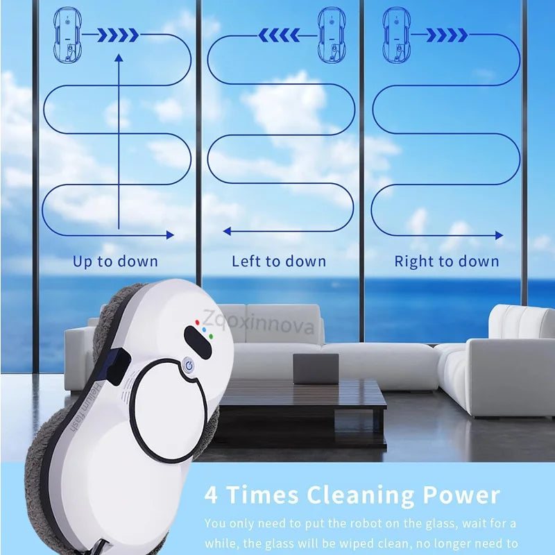 Zaarafy™ Smart Robot Window Cleaner – UPS Auto Vacuum Glass Washer, Electric Floor Mop