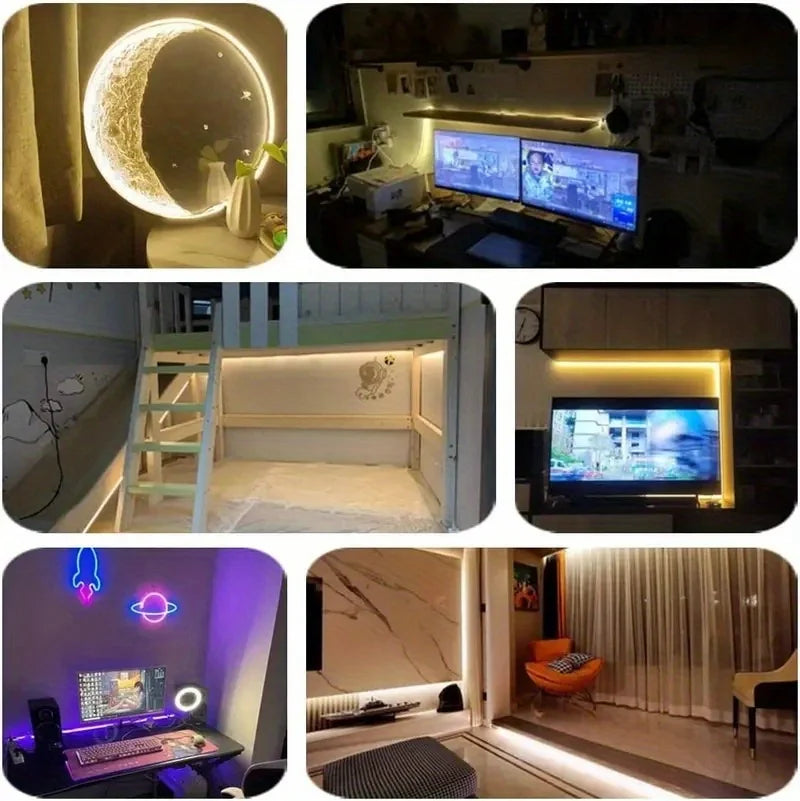 Zaarafy™ USB Neon LED Strip Light – DC 5V Dimmable Touch Sensor, Silicone Waterproof Room Decor