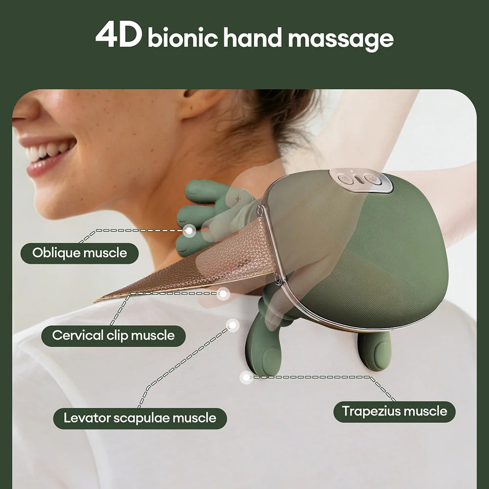 Zaarafy™ 4D Wireless Neck & Shoulder Massager – Bionic Kneading Shawl, 2000mAh