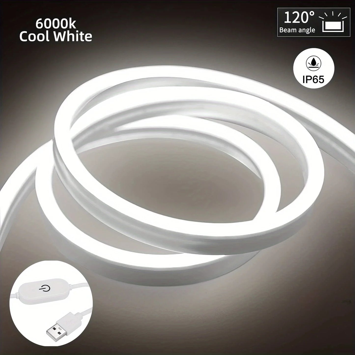 Zaarafy™ USB Neon LED Strip Light – DC 5V Dimmable Touch Sensor, Silicone Waterproof Room Decor