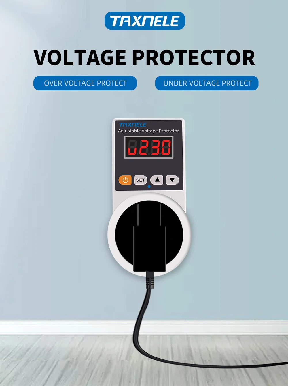 Zaarafy™ Automatic Voltage Protector Socket – 220V 16A Adjustable Surge Protector EU Plug for Refrigerator