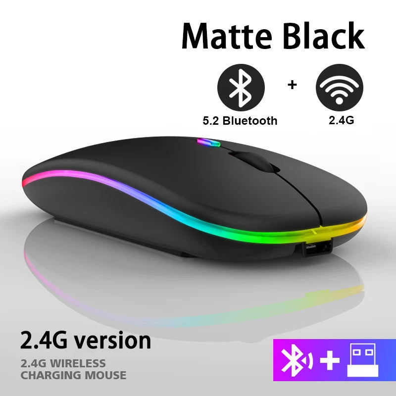 Zaarafy™ RGB Wireless Bluetooth Gaming Mouse – 1600 DPI, Rechargeable, Silent Click