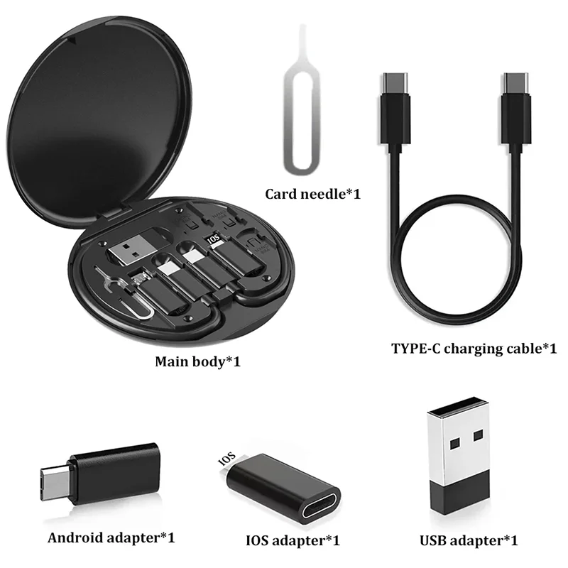 Zaarafy™ Multi USB-C Cable Adapter Kit – 60W USB-C to Lightning, Micro, Type-C Conversion Set