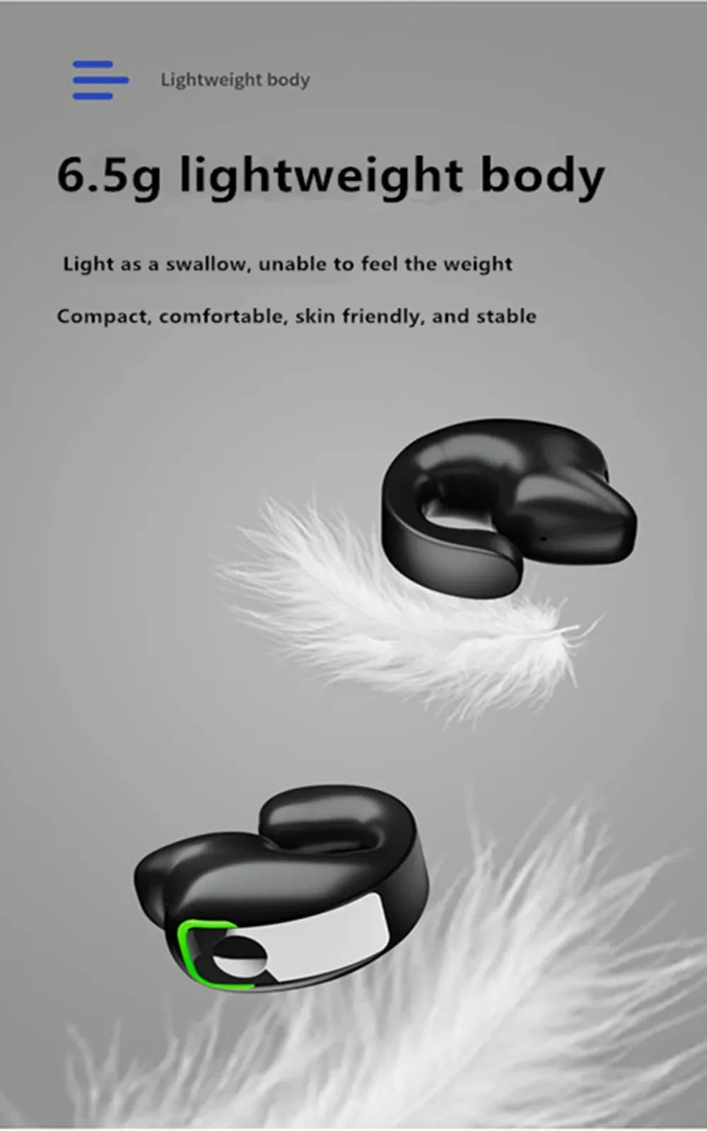 Zaarafy™ Bone Conduction Clip-On Bluetooth Earphone – Monaural Wireless Business Headset