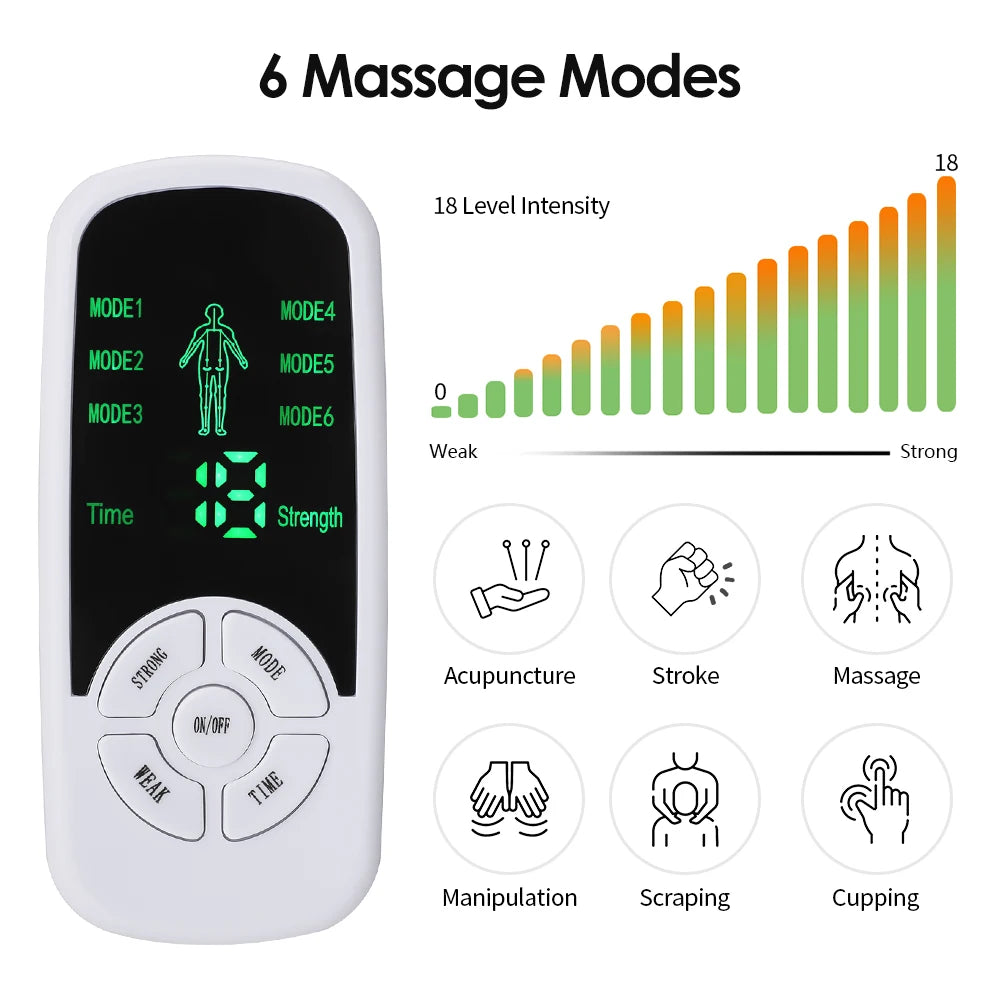 Zaarafy™ EMS Pulse Electric Muscle Stimulator – Back & Neck Massager, TENS Acupuncture Therapy