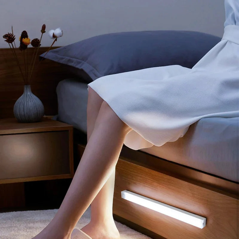 Zaarafy™ Motion Sensor LED Night Light Bar – USB Rechargeable, Cabinet & Staircase Strip Lamp