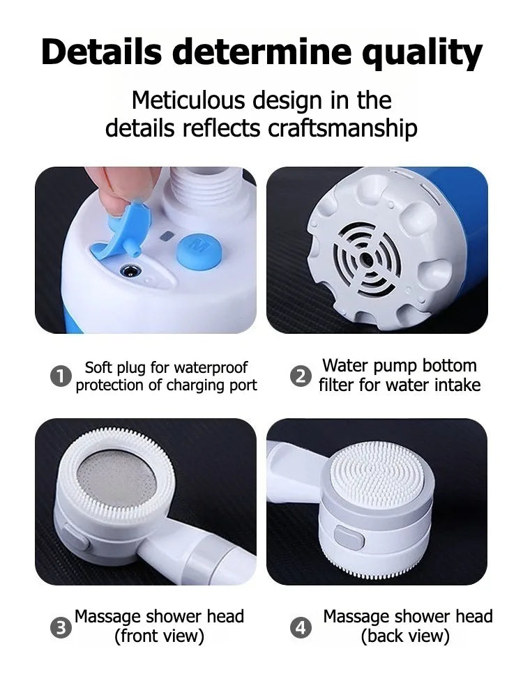 Zaarafy™ HydroBlast Smart Digital Camping Shower Pump (USB Rechargeable)