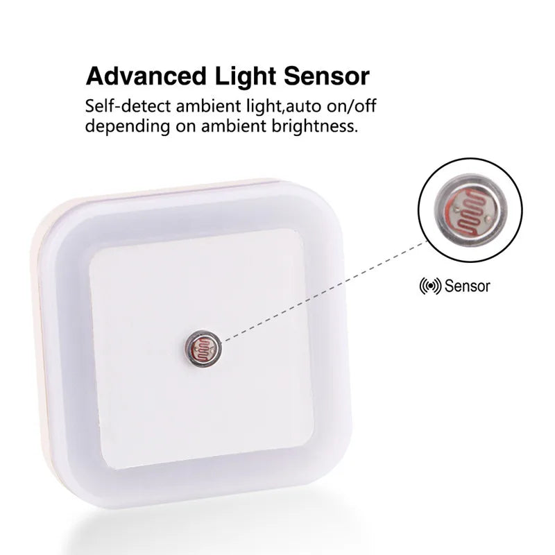 Zaarafy™ LED Plug-In Night Light – Auto Light Sensor, 360° Glow, EU/US Plug