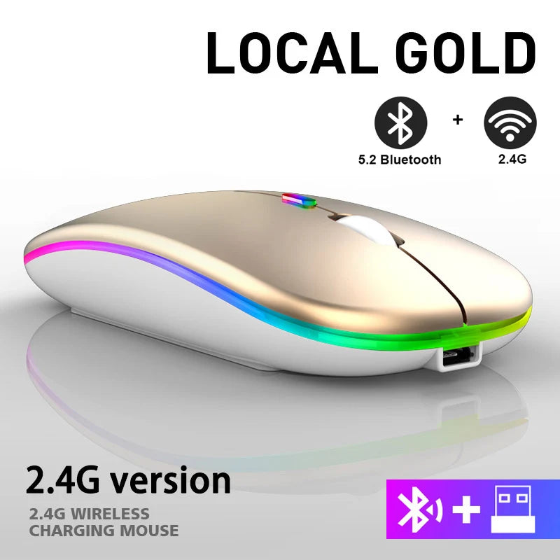 Zaarafy™ RGB Wireless Bluetooth Gaming Mouse – 1600 DPI, Rechargeable, Silent Click