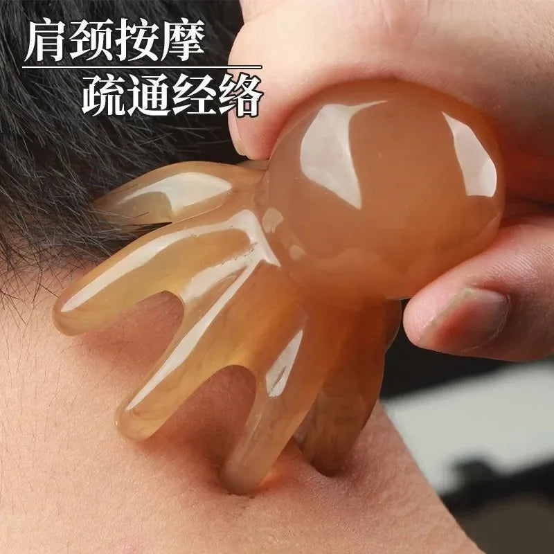 Zaarafy™ Octopus Head Acupressure Massager – Portable SPA Gua Sha Scalp Tool
