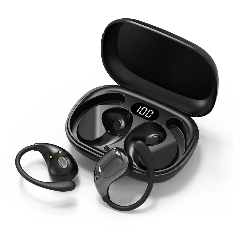 Zaarafy™ Bluetooth 5.4 Ear Hook TWS Earbuds – HiFi Stereo, LED Display, Long Standby