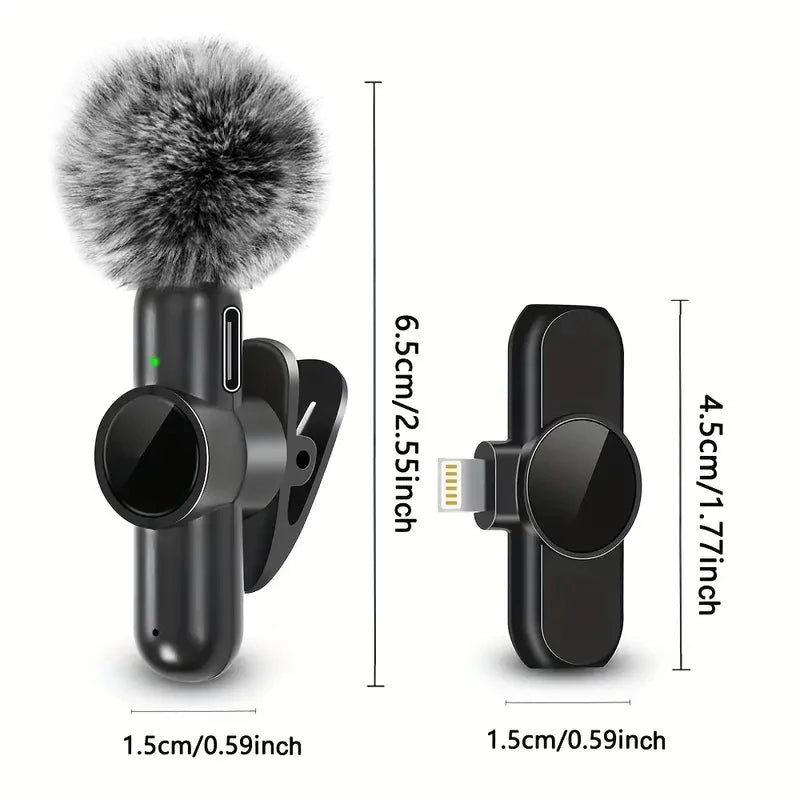 Zaarafy™ Wireless Lavalier Microphone – Mini Clip-On Mic for iPhone, Android & Live Recording