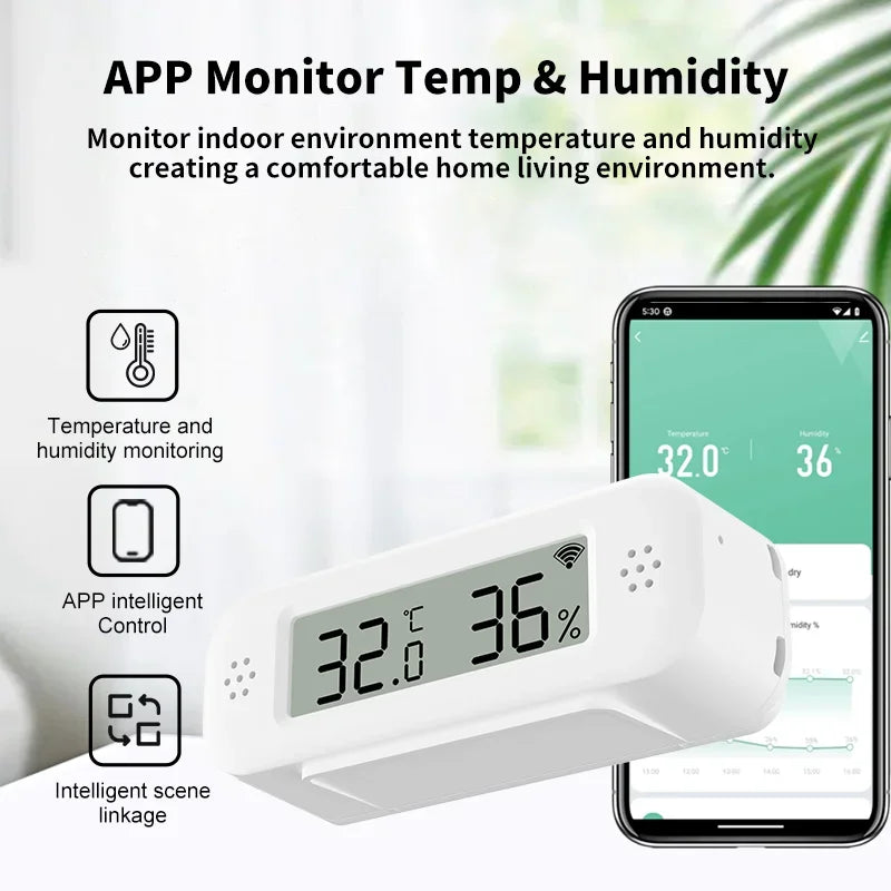 Zaarafy™ Tuya WiFi Zigbee Temperature & Humidity Sensor – Smart Hygrometer, Alexa & Yandex Compatible