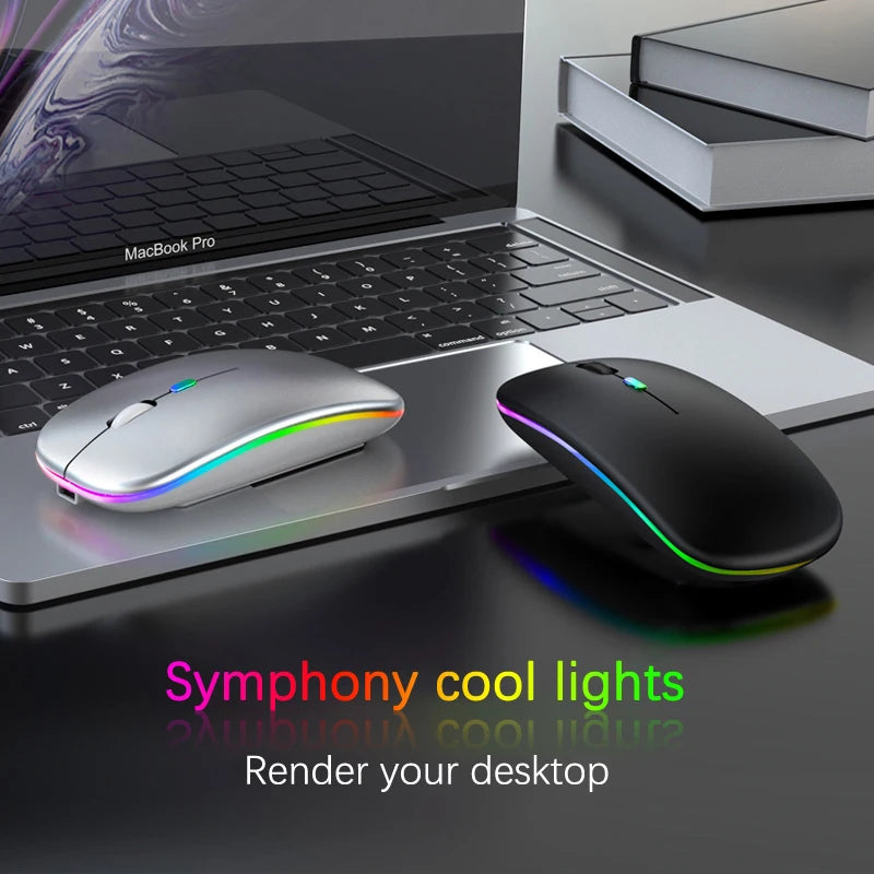 Zaarafy™ RGB Wireless Bluetooth Gaming Mouse – 1600 DPI, Rechargeable, Silent Click