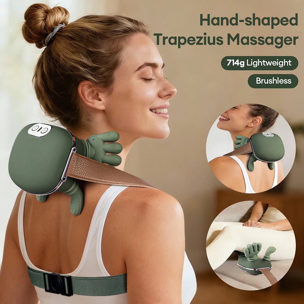 Zaarafy™ 4D Wireless Neck & Shoulder Massager – Bionic Kneading Shawl, 2000mAh