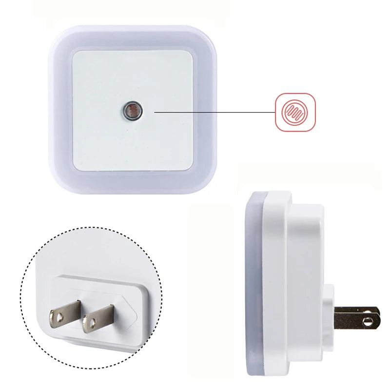 Zaarafy™ LED Plug-In Night Light – Auto Light Sensor, 360° Glow, EU/US Plug