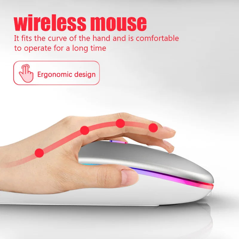 Zaarafy™ RGB Wireless Bluetooth Gaming Mouse – 1600 DPI, Rechargeable, Silent Click