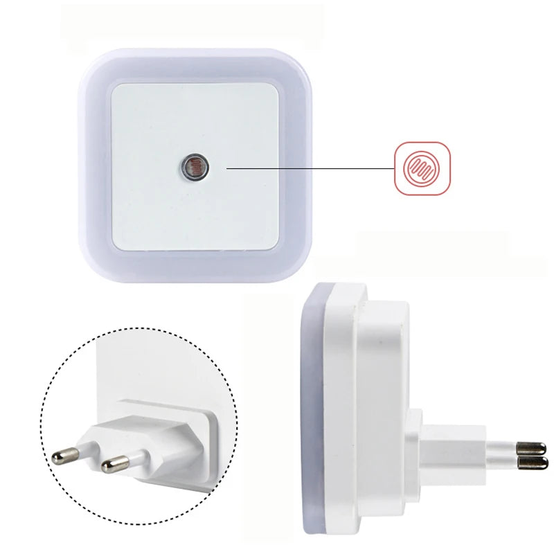 Zaarafy™ LED Plug-In Night Light – Auto Light Sensor, 360° Glow, EU/US Plug